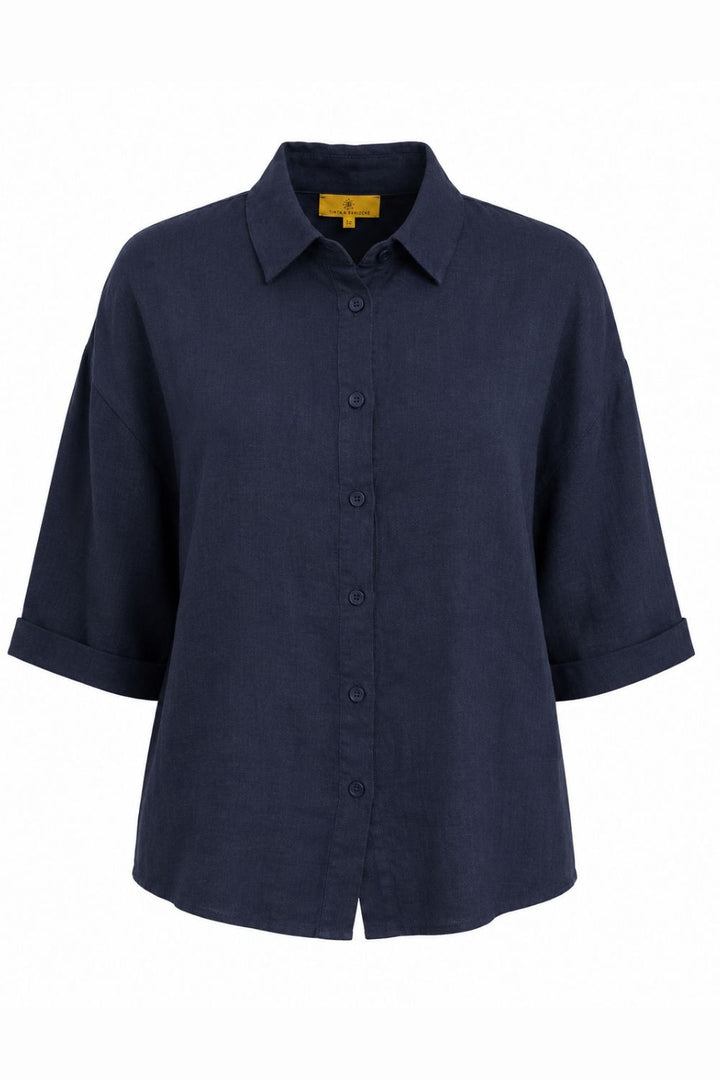 BOXY LINEN BLOUSE