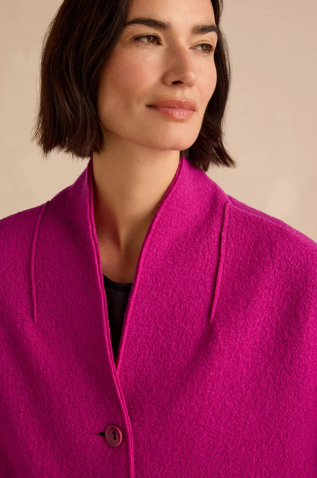 BOILED WOOL COCOON JACKET