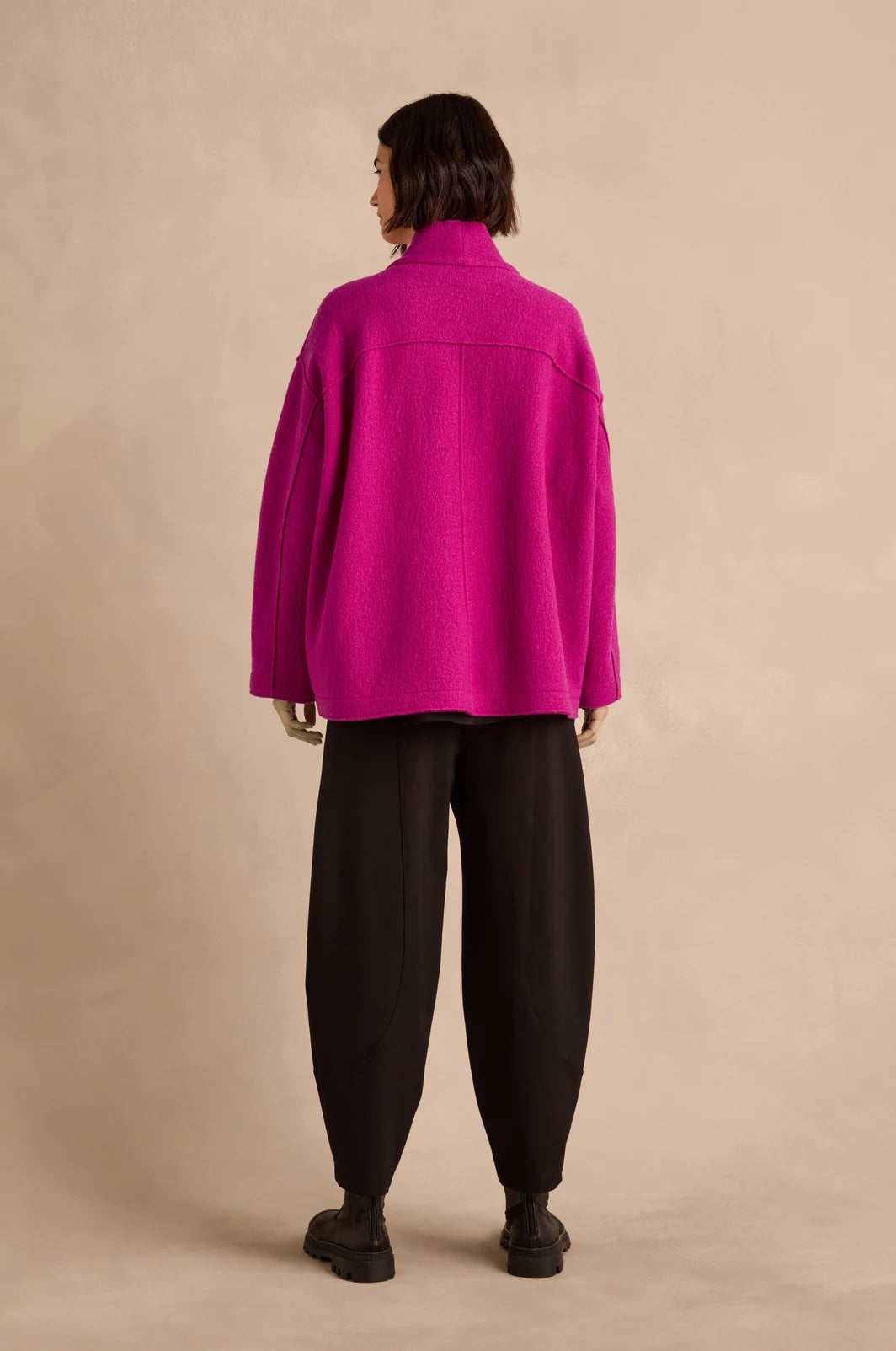 BOILED WOOL COCOON JACKET