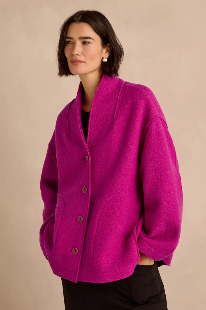 BOILED WOOL COCOON JACKET