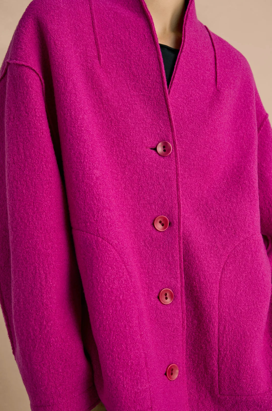 BOILED WOOL COCOON JACKET