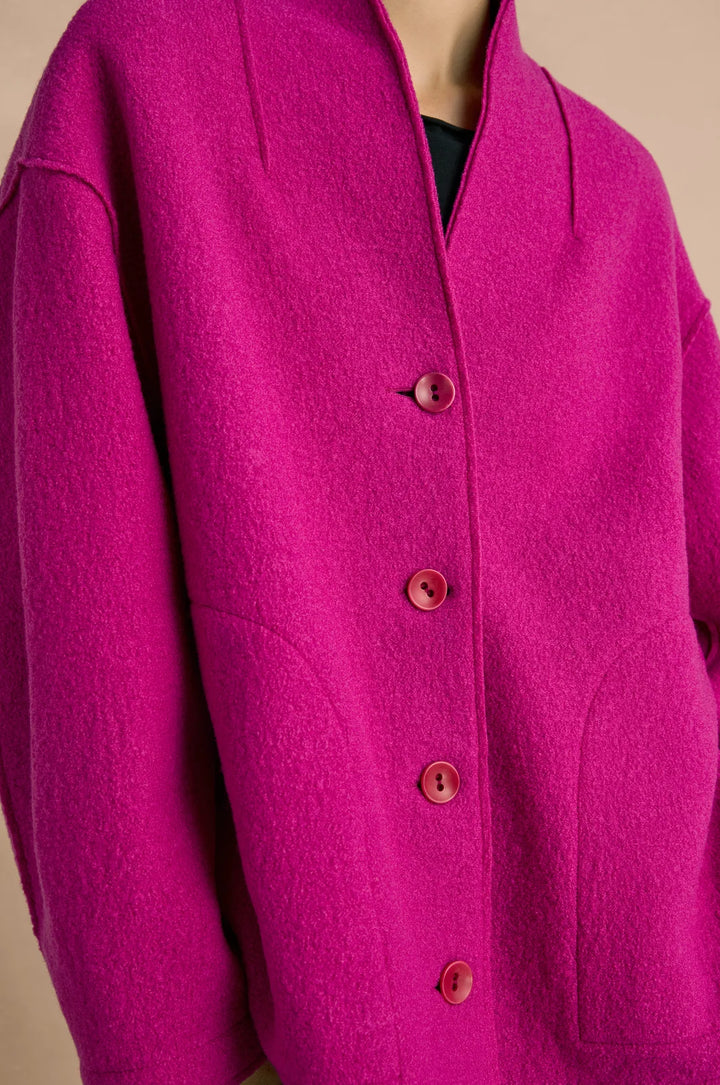 BOILED WOOL COCOON JACKET