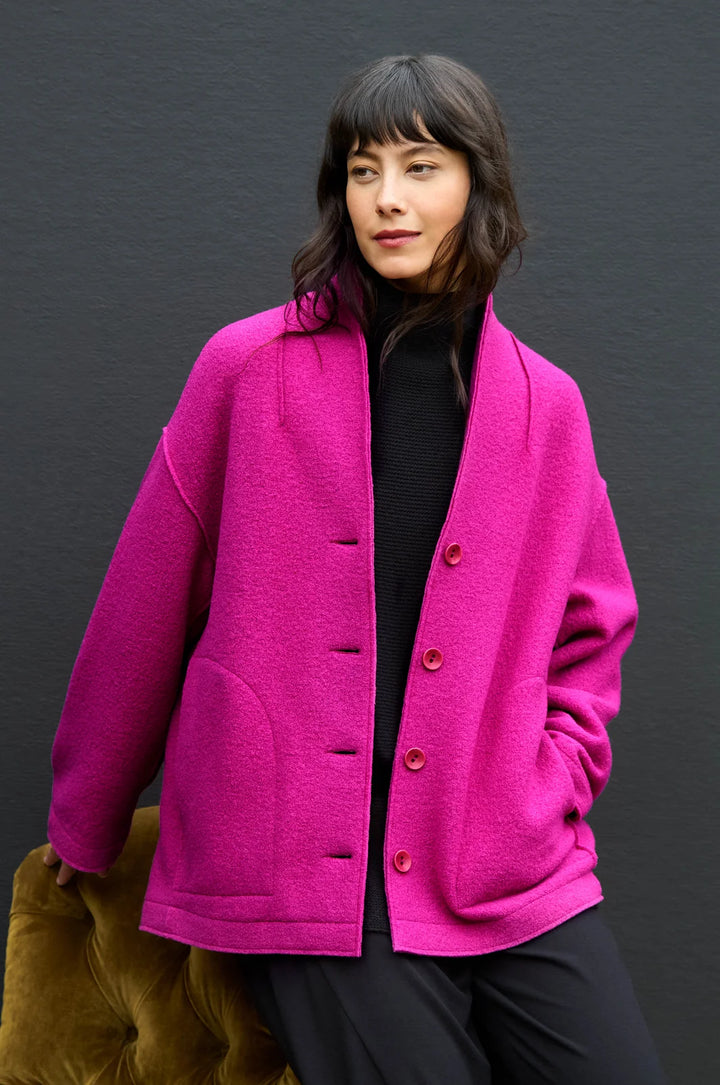 BOILED WOOL COCOON JACKET