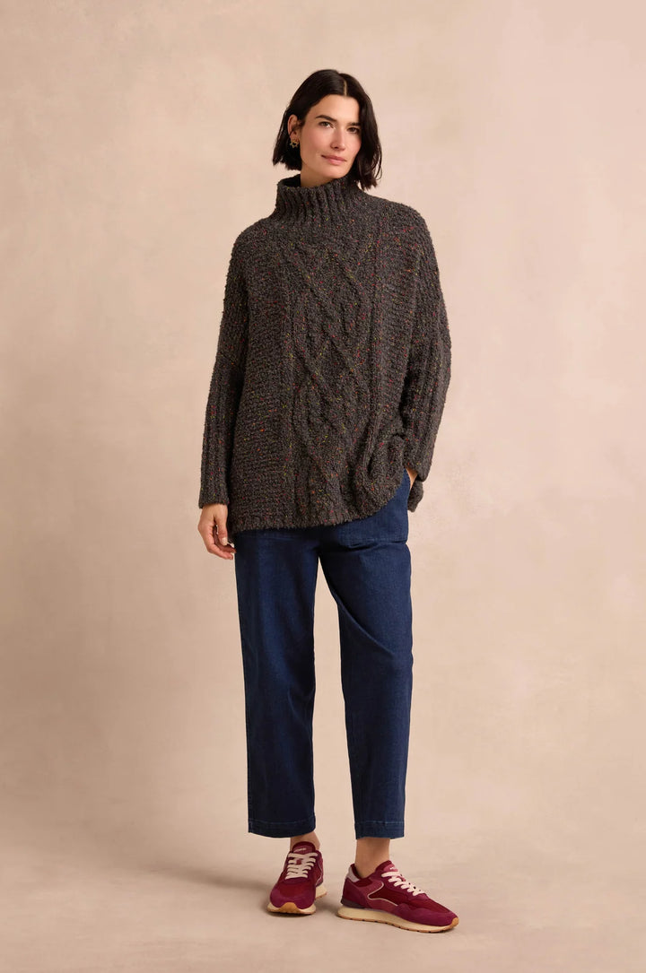 BOUCLE CABLE KNIT JUMPER