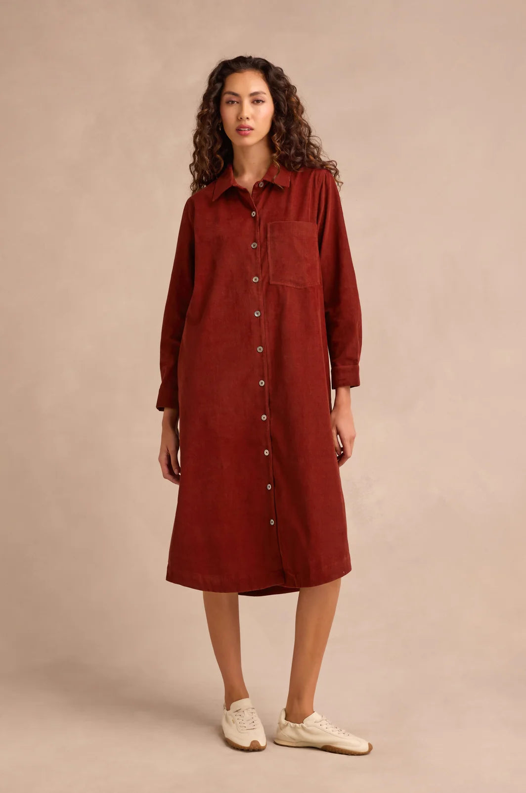 PINWALE CORD SHIRT DRESS