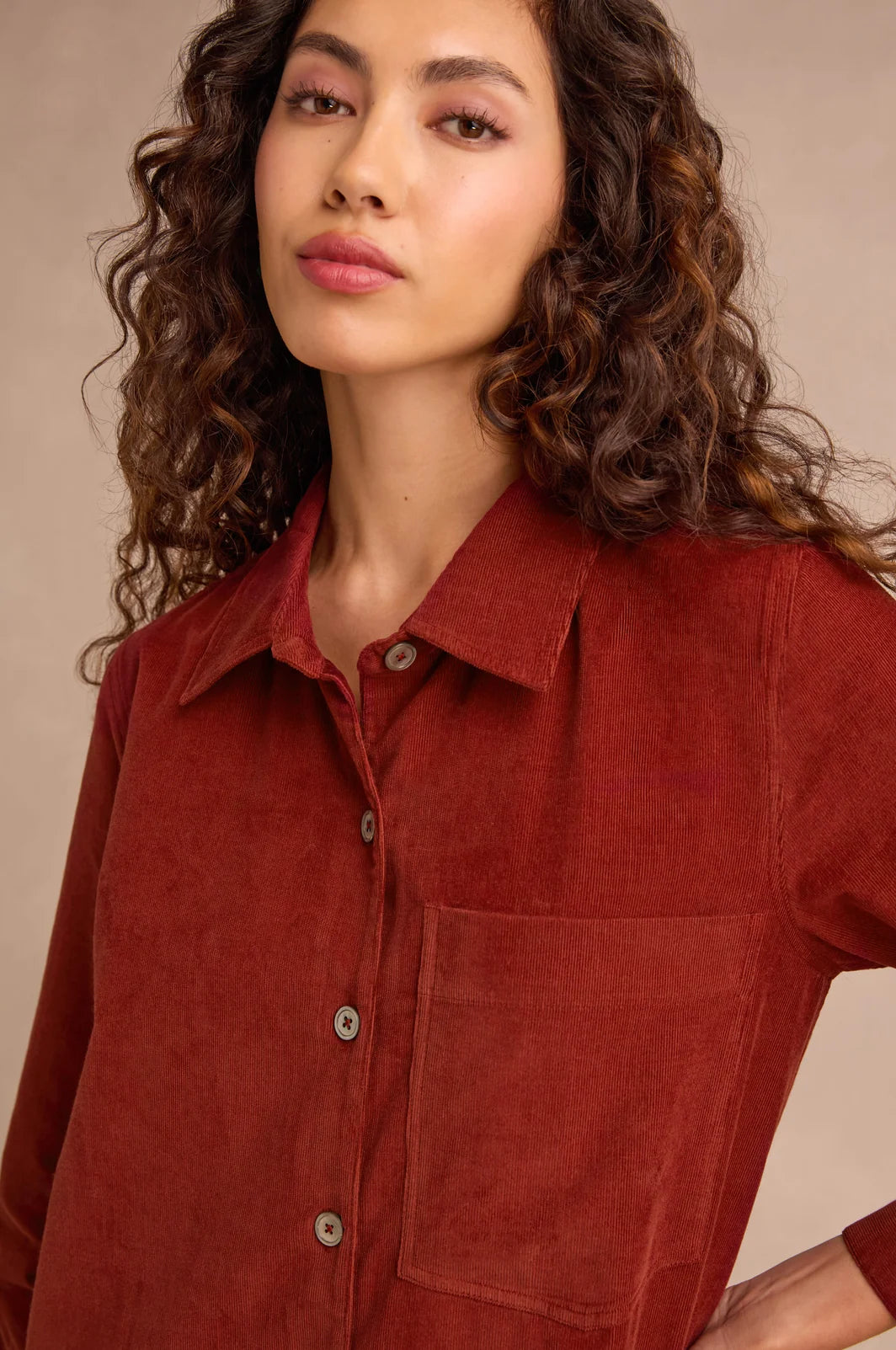 PINWALE CORD SHIRT DRESS