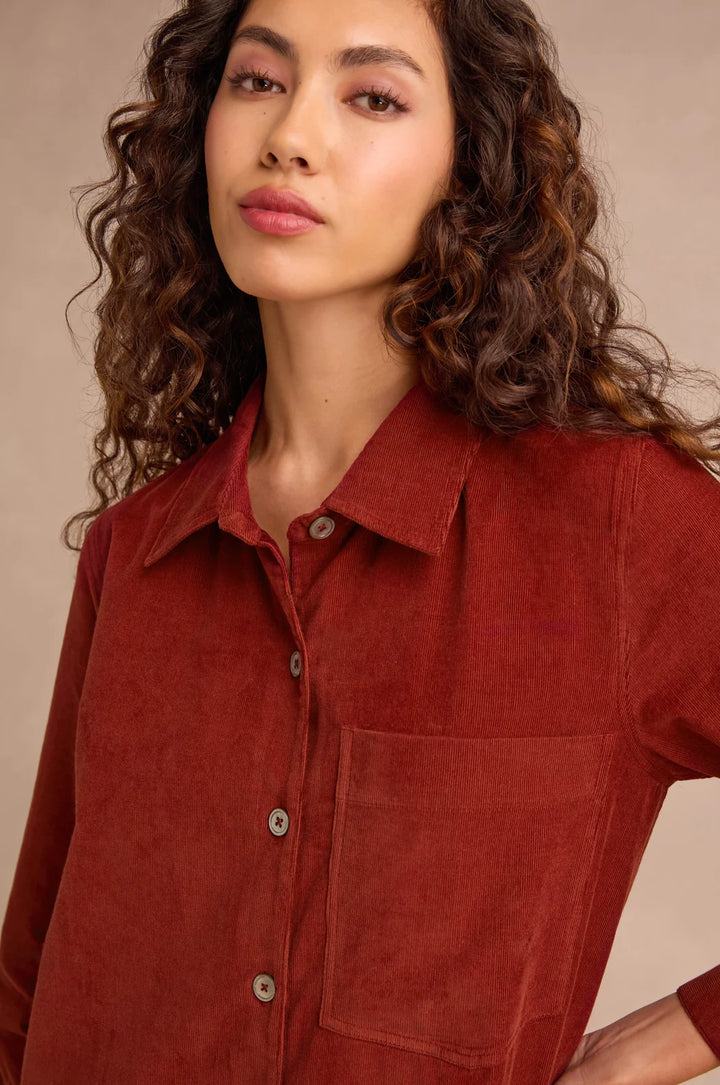 PINWALE CORD SHIRT DRESS