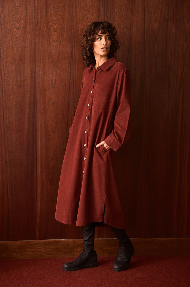 PINWALE CORD SHIRT DRESS