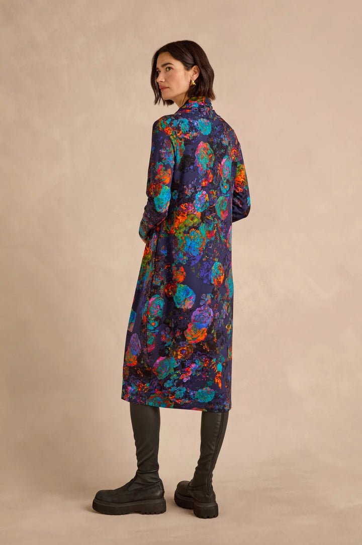 COSMIC PEONY JERSEY BUBBLE DRESS