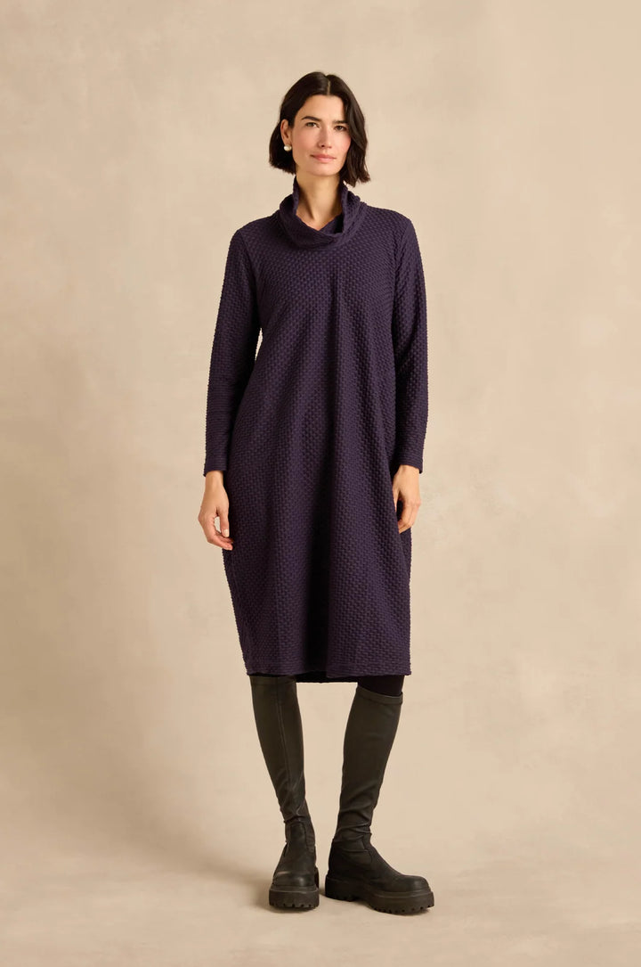 WAFFLE TEXTURED JERSEY BUBBLE DRESS
