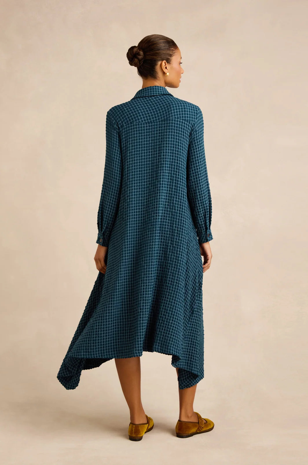 SEERSUCKER SQUARES SHIRT DRESS