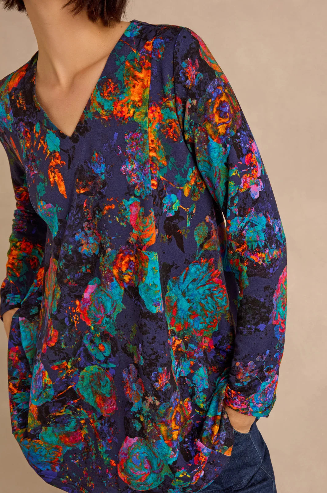 COSMIS PEONY JERSEY TUNIC