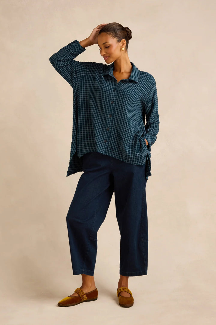SEERSUCKER SQAURES RELAXED SHIRT