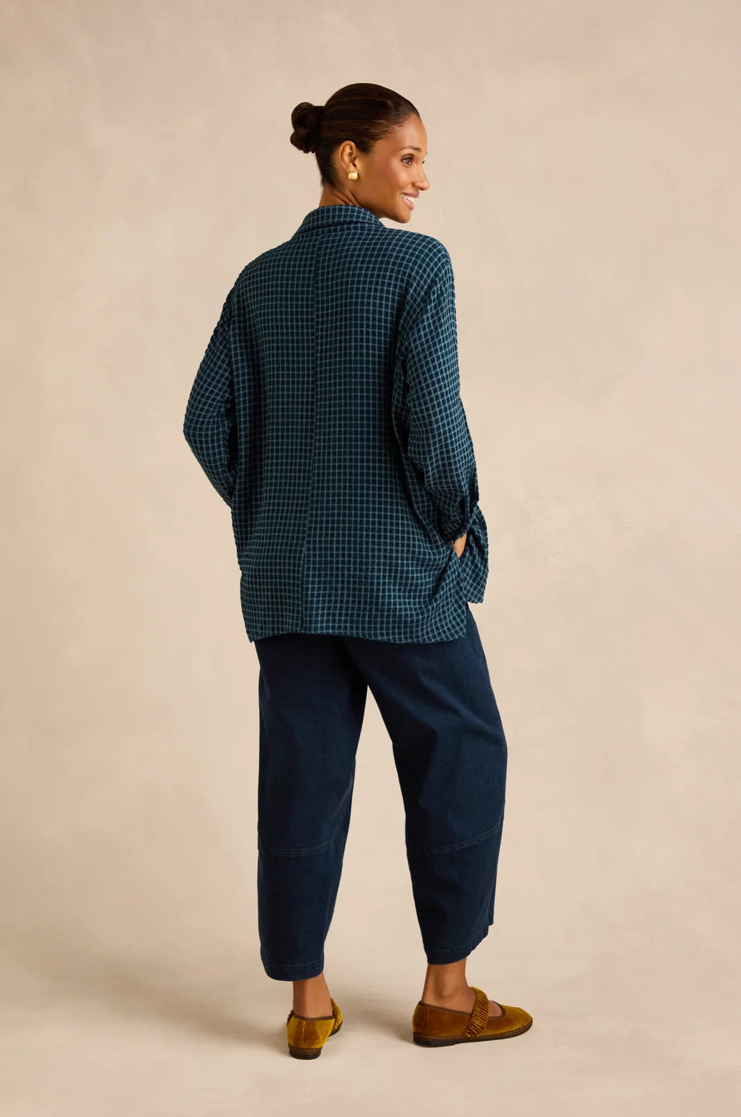 SEERSUCKER SQAURES RELAXED SHIRT