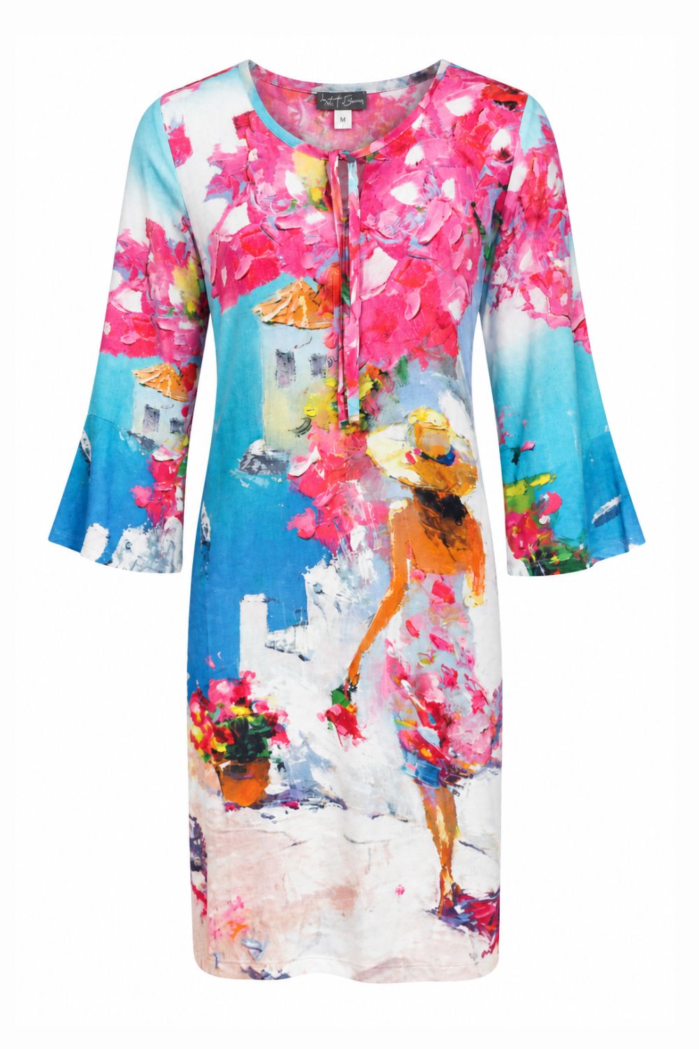 SUMMER IN SANTORINI KEYHOLE DRESS