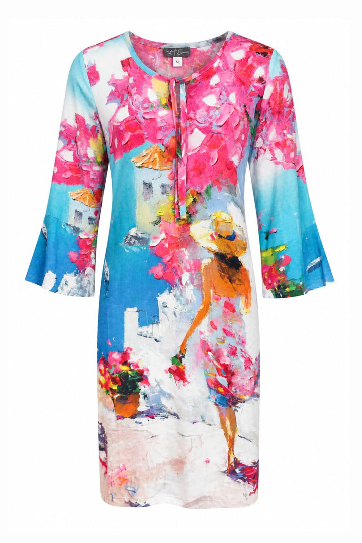 SUMMER IN SANTORINI KEYHOLE DRESS