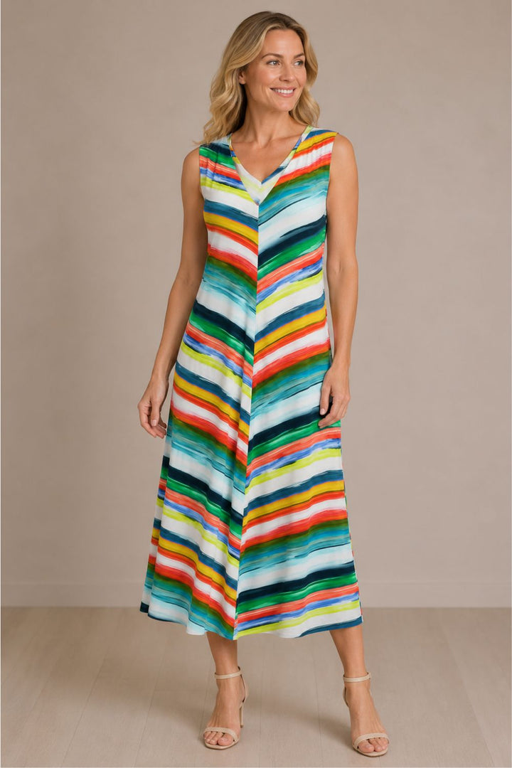 VIBRANT STRIPE DRESS