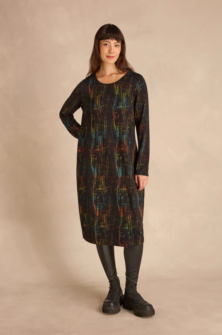 SPACE DYE JACQUARD JERSEY DRESS