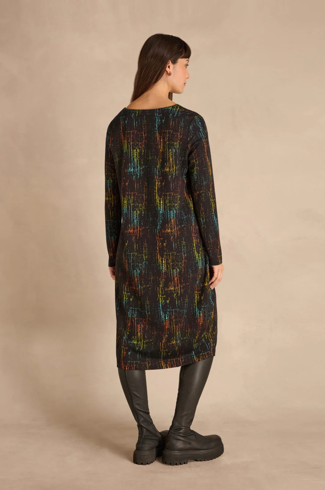 SPACE DYE JACQUARD JERSEY DRESS