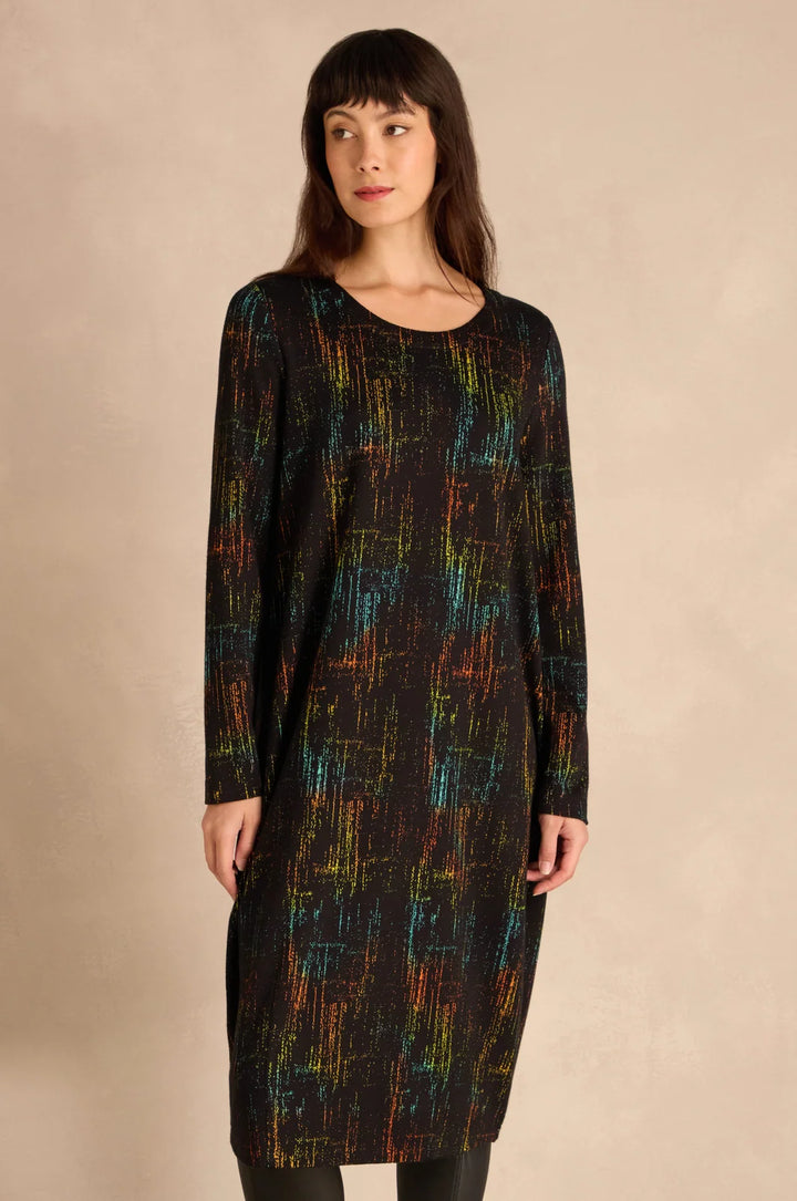 SPACE DYE JACQUARD JERSEY DRESS
