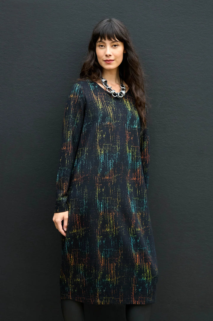 SPACE DYE JACQUARD JERSEY DRESS