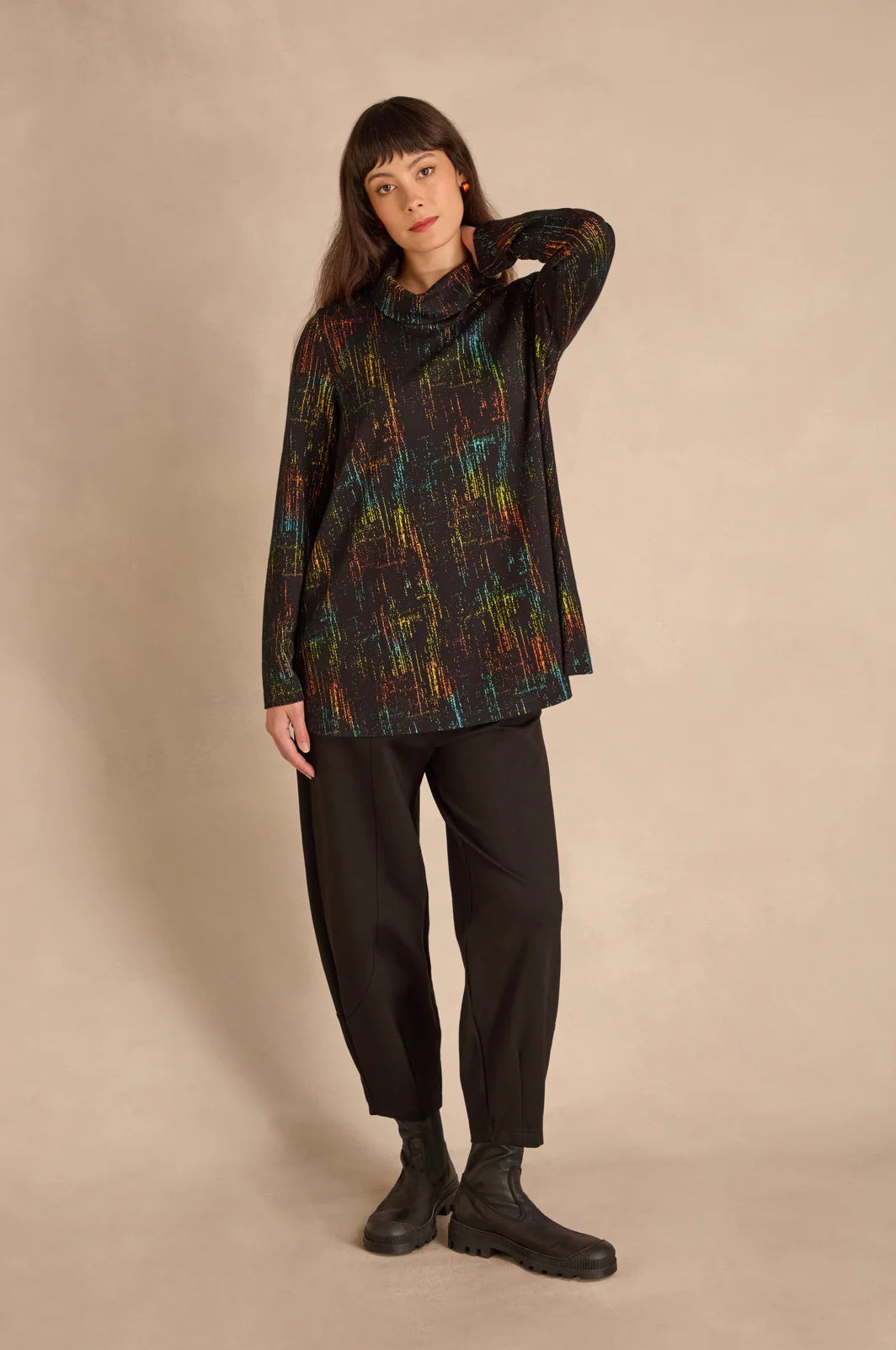 SPACE DYE JACQUARD JERSEY TUNIC