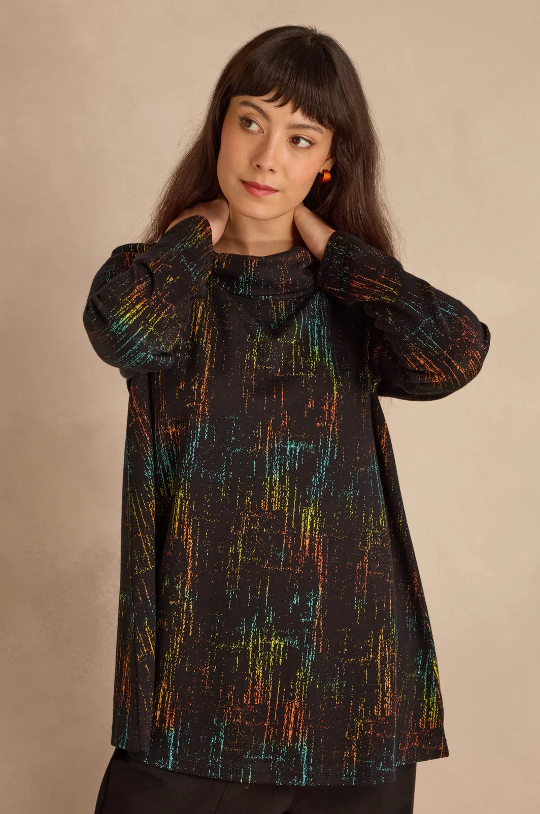 SPACE DYE JACQUARD JERSEY TUNIC