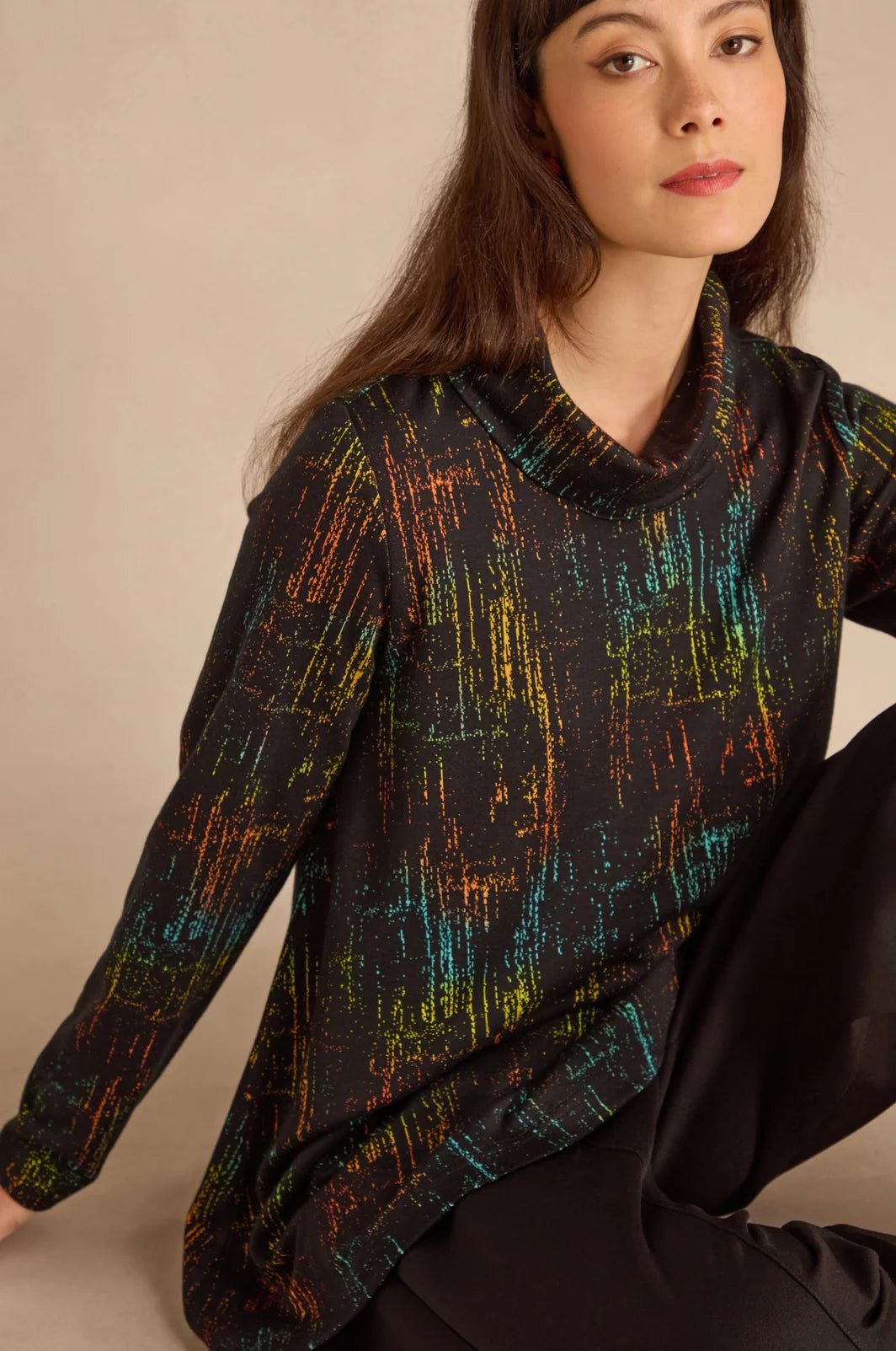 SPACE DYE JACQUARD JERSEY TUNIC