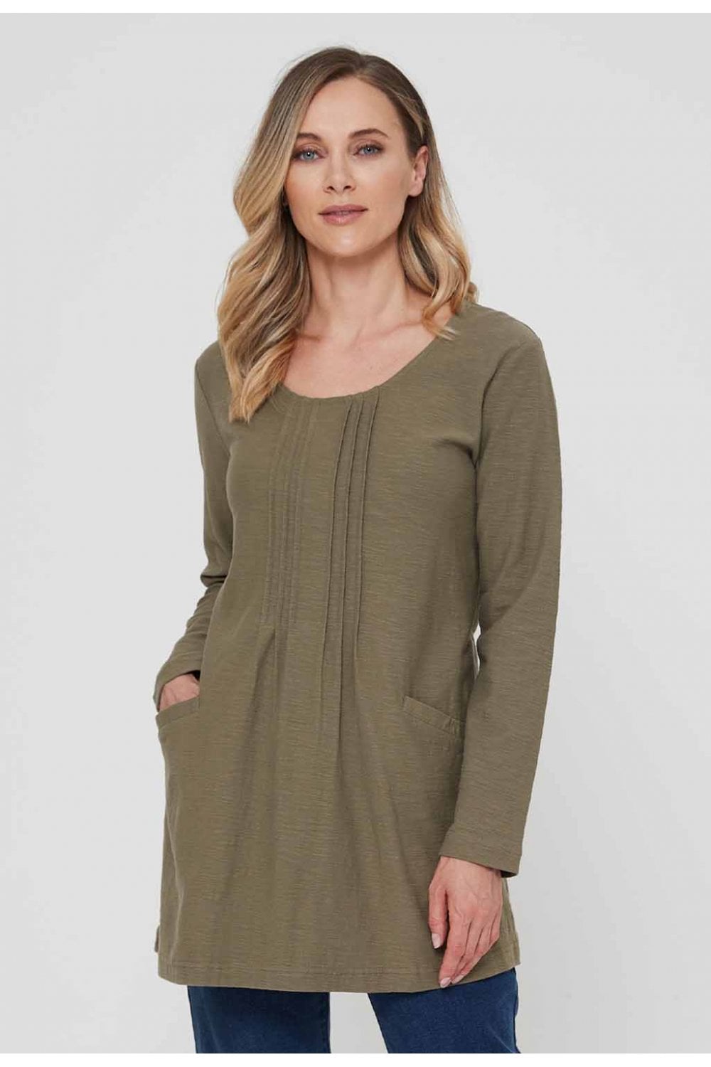 ALAIE TUNIC | COL=NAVY,PLUM,SAFFRON,SOFT OLIVE