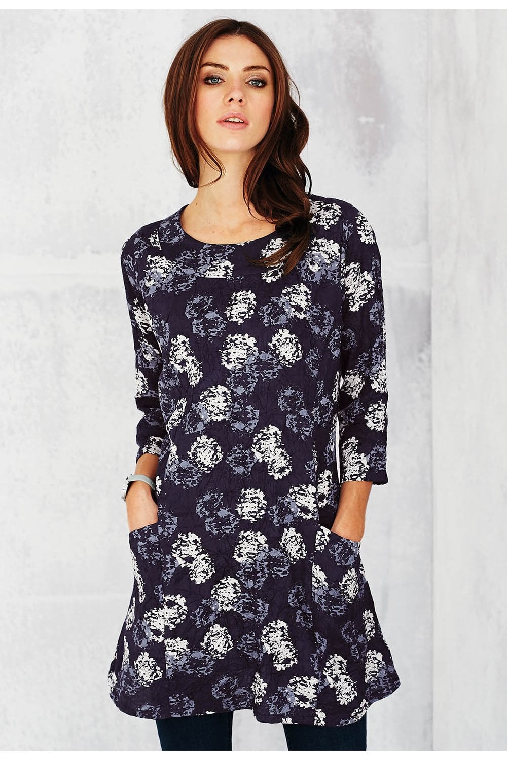 AUDREY TUNIC ROMEO PRINT | COL=PARIS BLUE