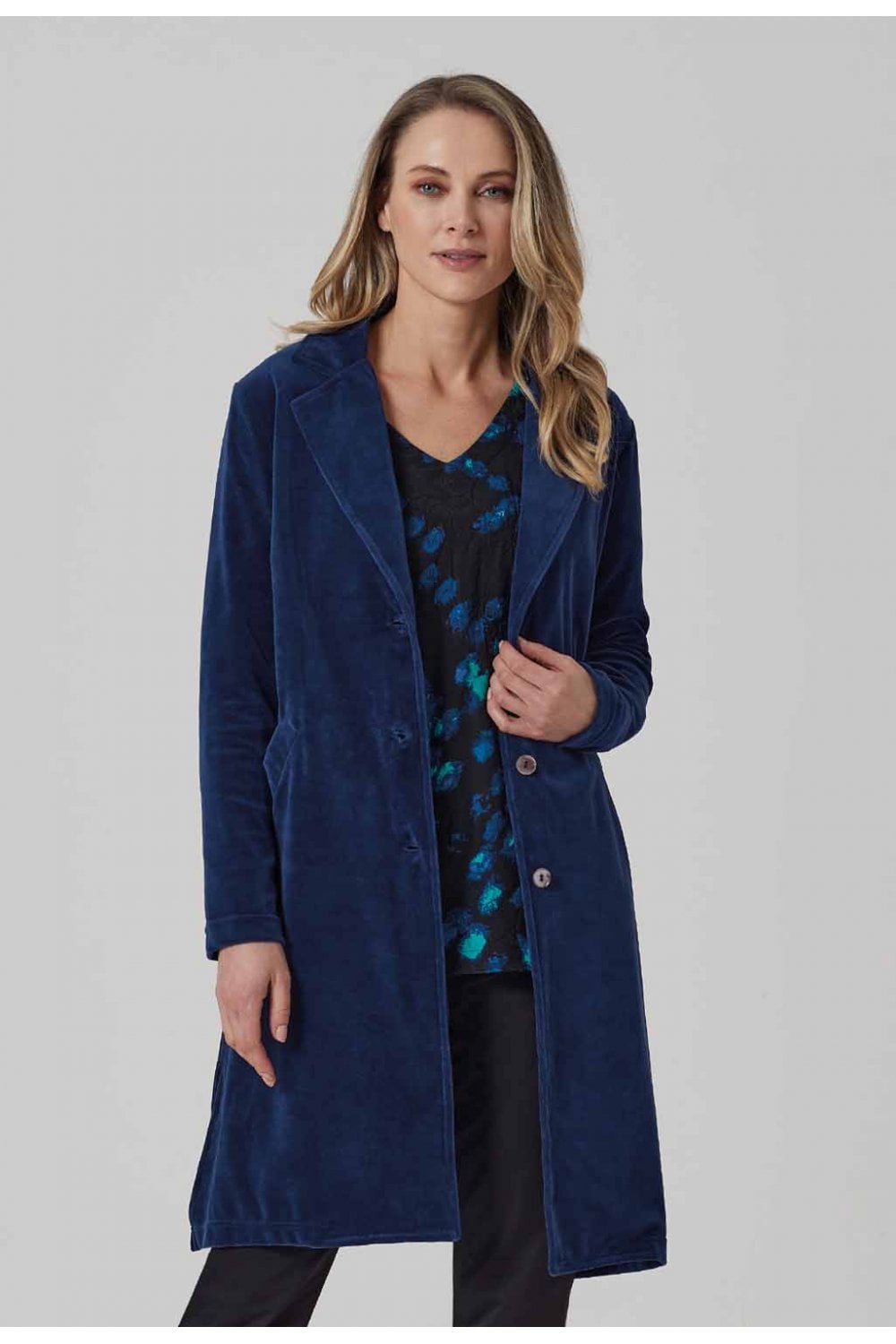 BEKA VELVET COAT | COL=SAPPHIRE