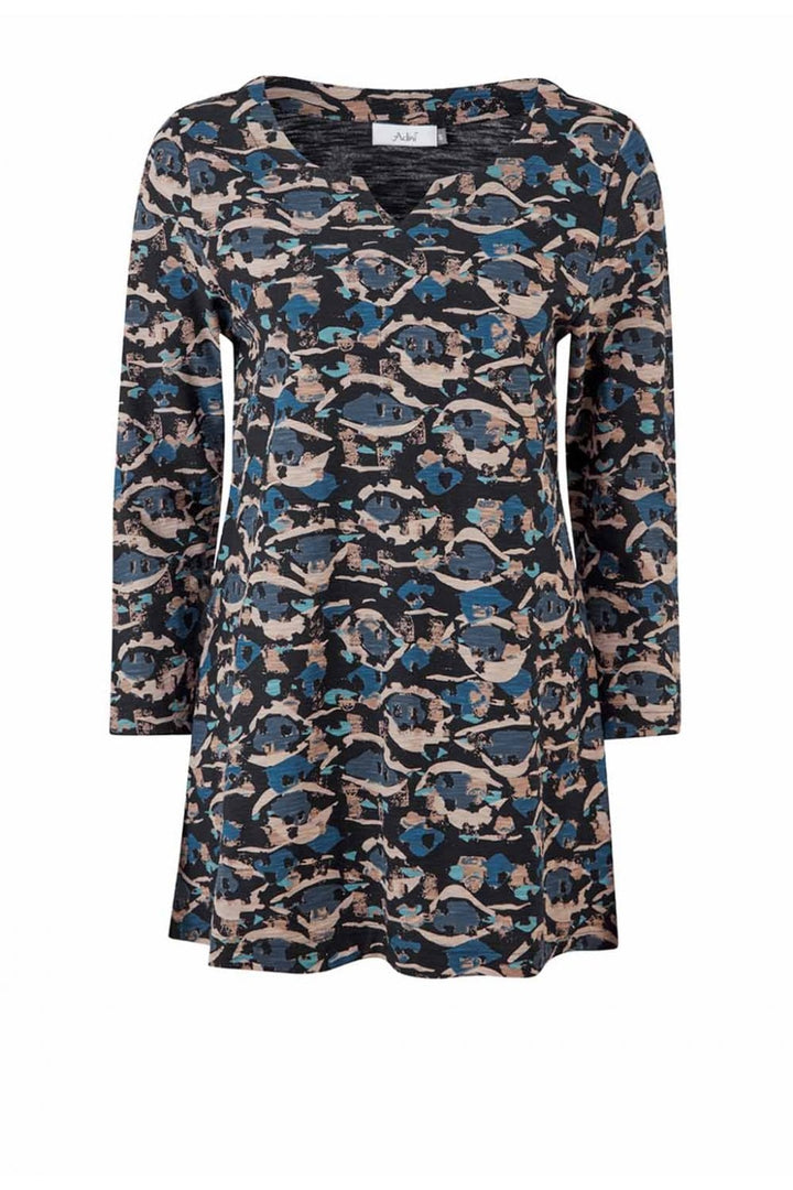 BONNIE TUNIC FAROE PRINT | COL=NAVY