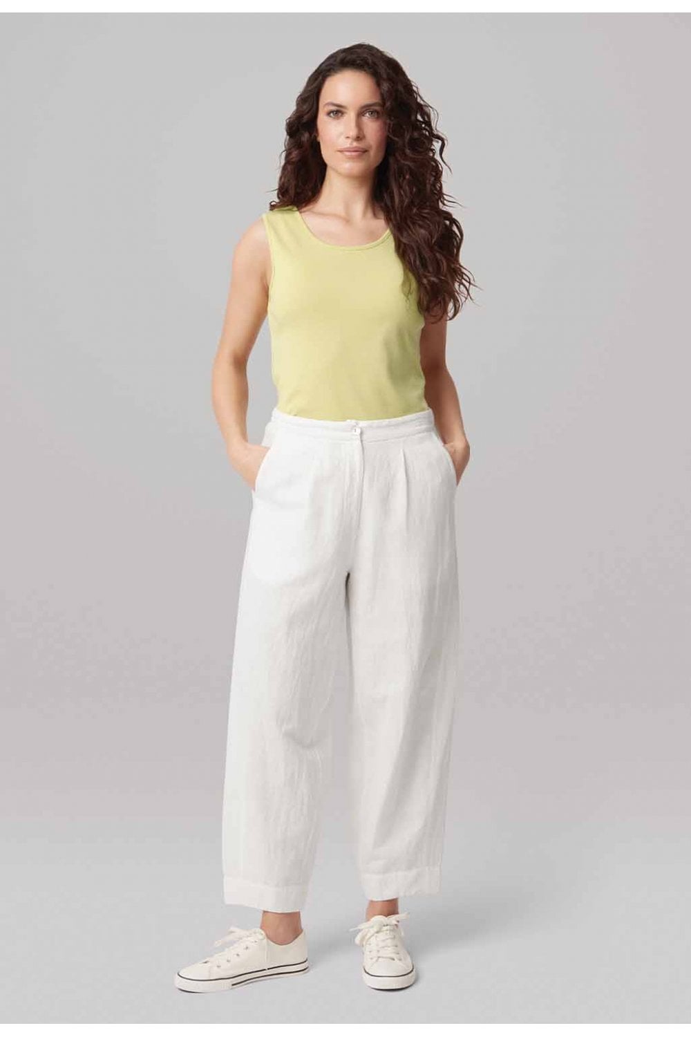 CAITLEN LINEN TROUSER | COL=WHITE