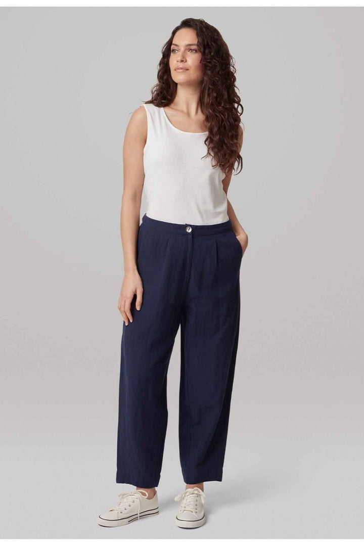 CAITLEN LINEN TROUSER | COL=NAVY