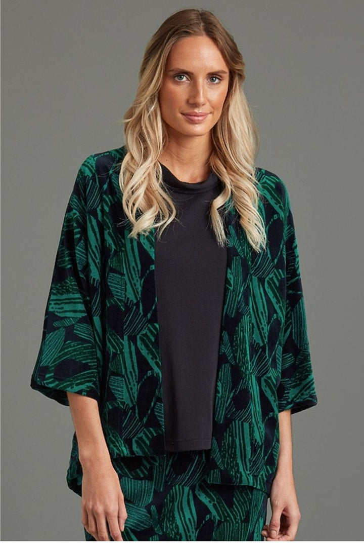 CALLIE JACKET OPHELIA VELOUR PRINT | COL=NAVY