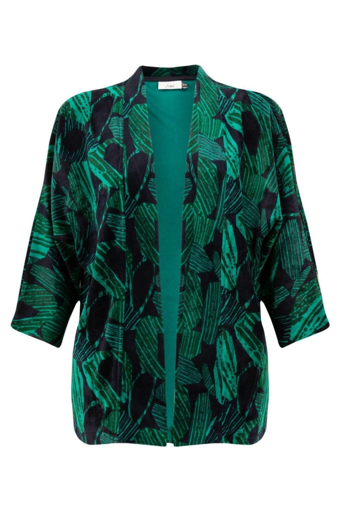 CALLIE JACKET OPHELIA VELOUR PRINT | COL=NAVY