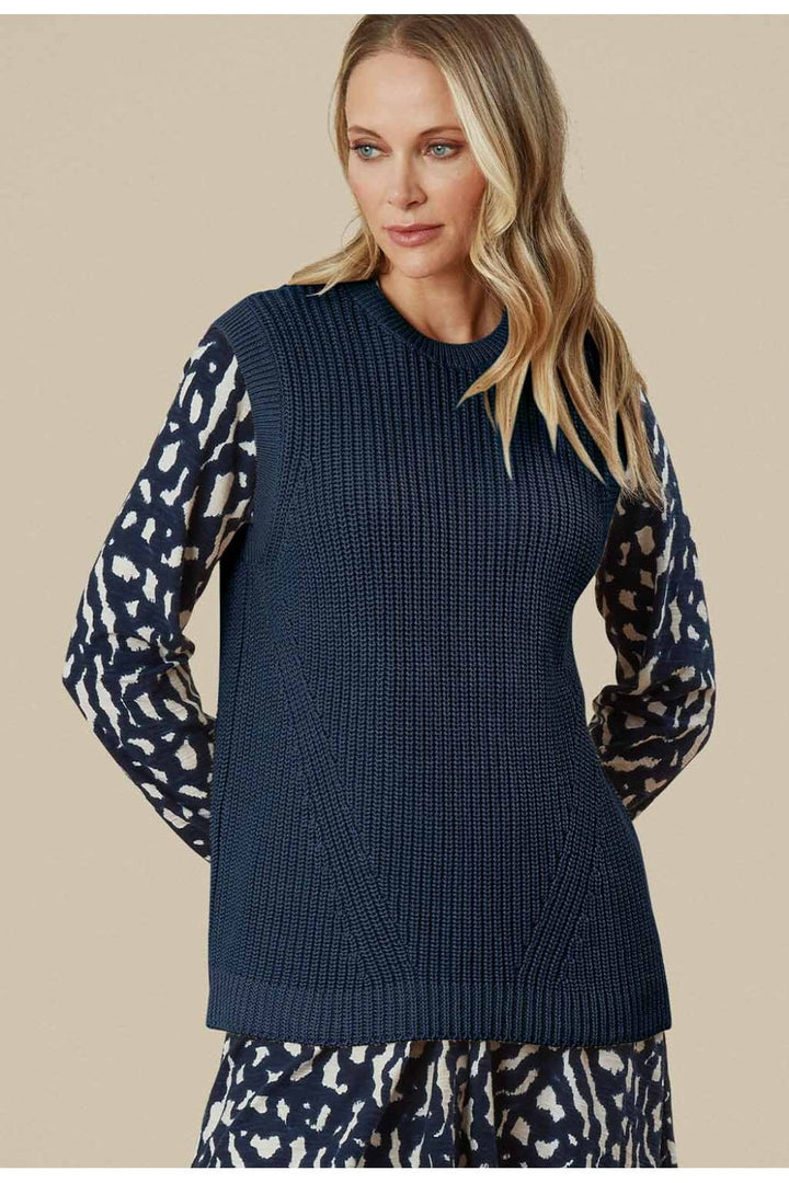 CASSIE KNITTED TANK | COL=NAVY