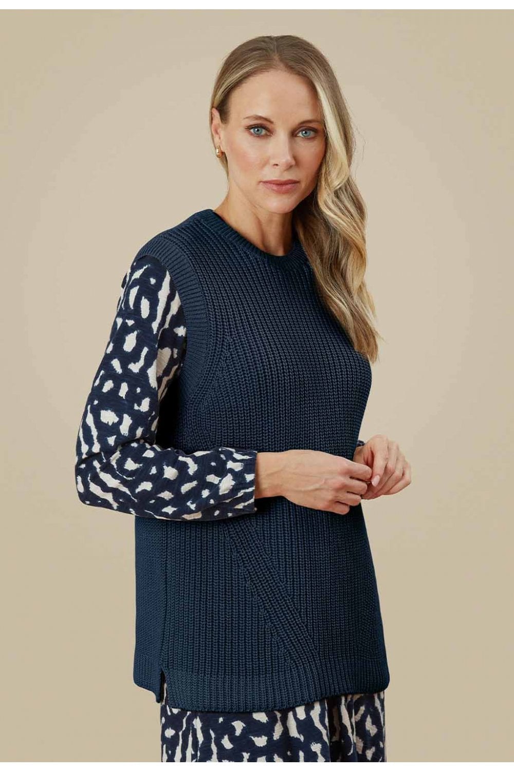 CASSIE KNITTED TANK | COL=NAVY