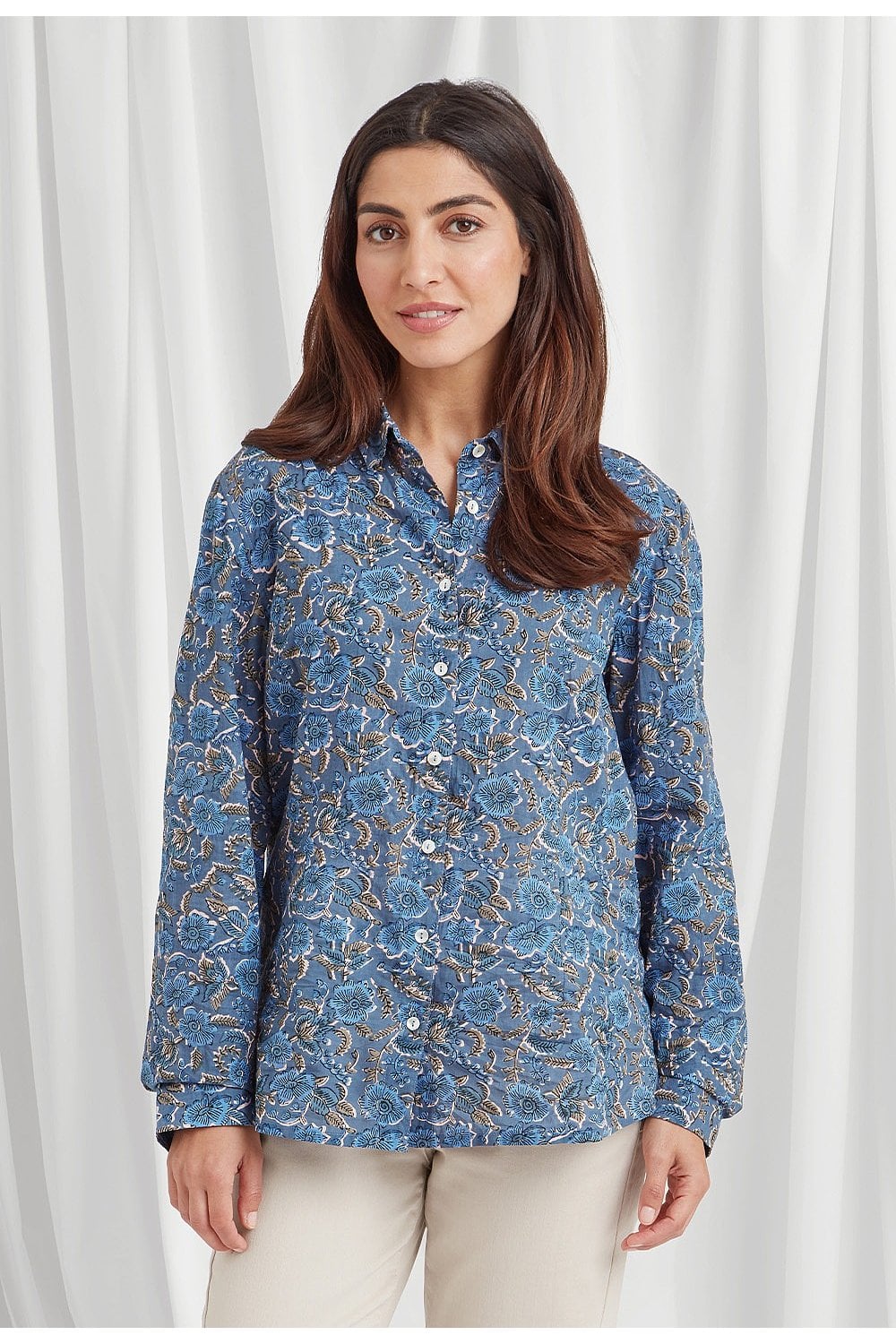 CEANA CRINKLED SHIRT | COL=BLUE MIX