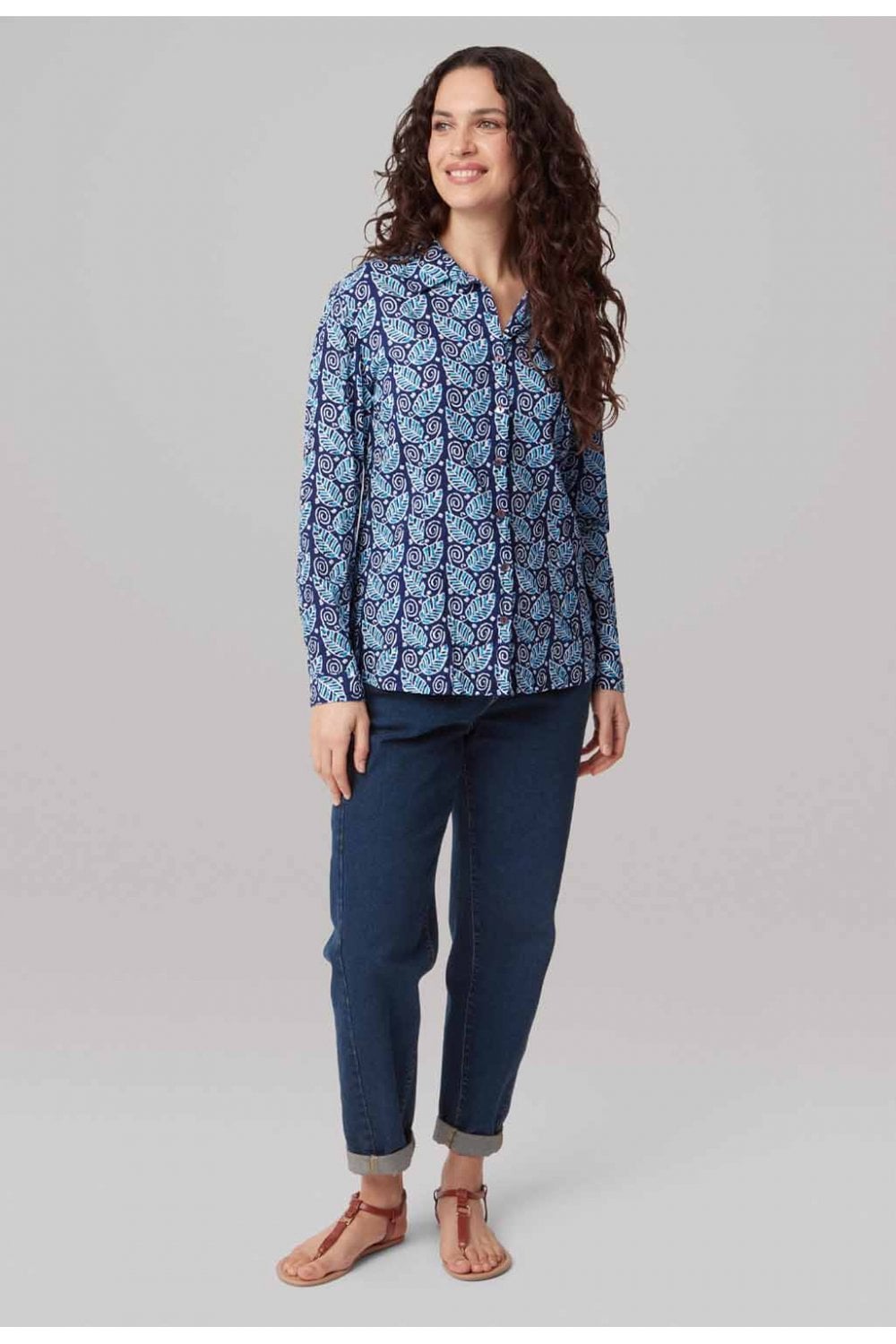 CEANA CRINKLED SHIRT | COL=BLUE
