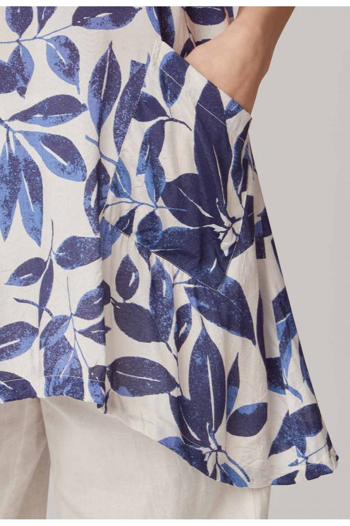COLEEN GARDEN LEAF TUNIC | COL=NAVY/WHITE