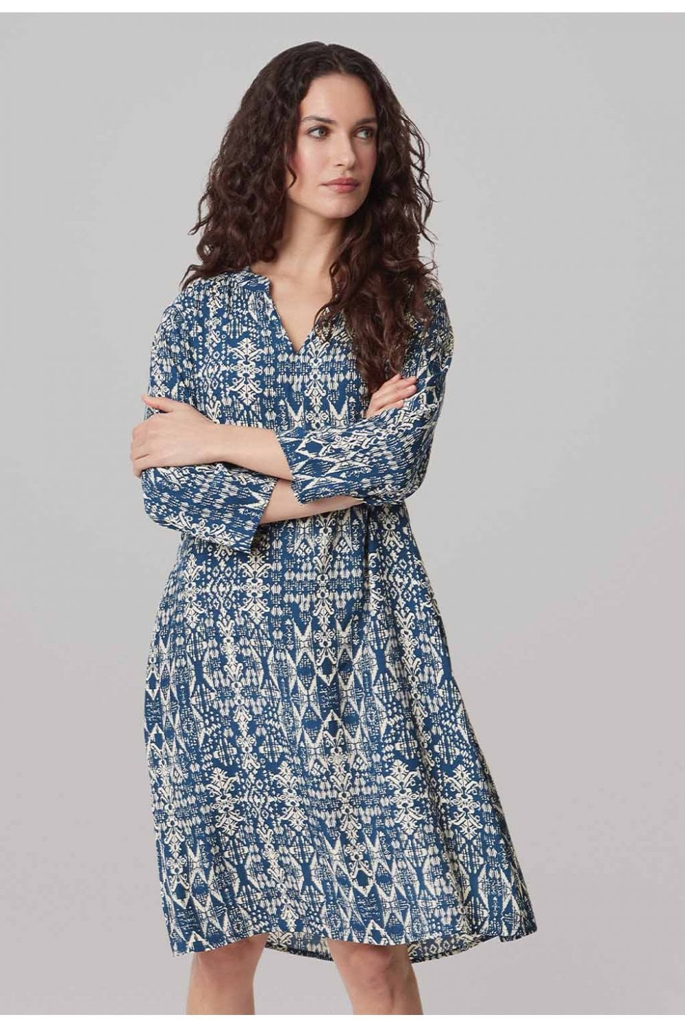 CRUZ AZTEC DRESS | COL=NAVY