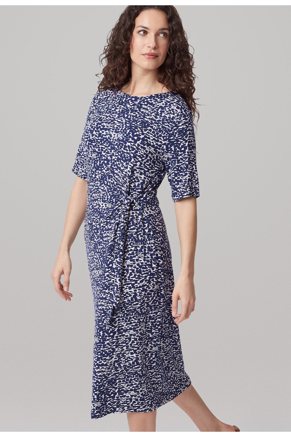 CRUZ BRUSHSTROKES DRESS | COL=INDIGO