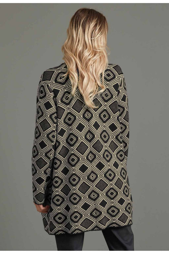 DIAMOND KNIT COAT | COL=BLACK