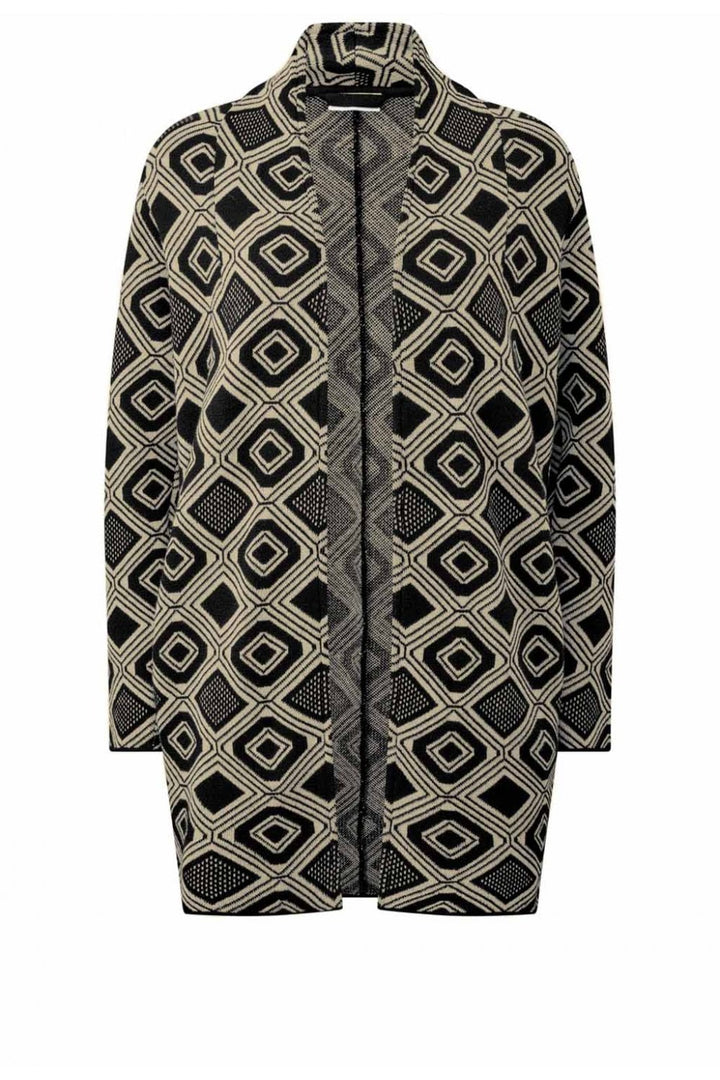 DIAMOND KNIT COAT | COL=BLACK