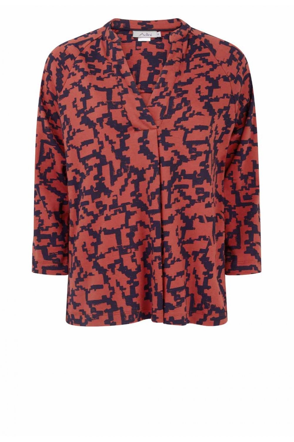 DILLY MAZE PRINT TOP | COL=PICANTE