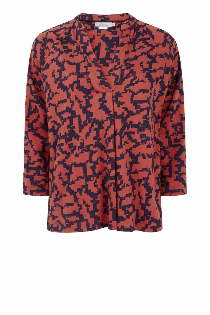 DILLY MAZE PRINT TOP | COL=PICANTE