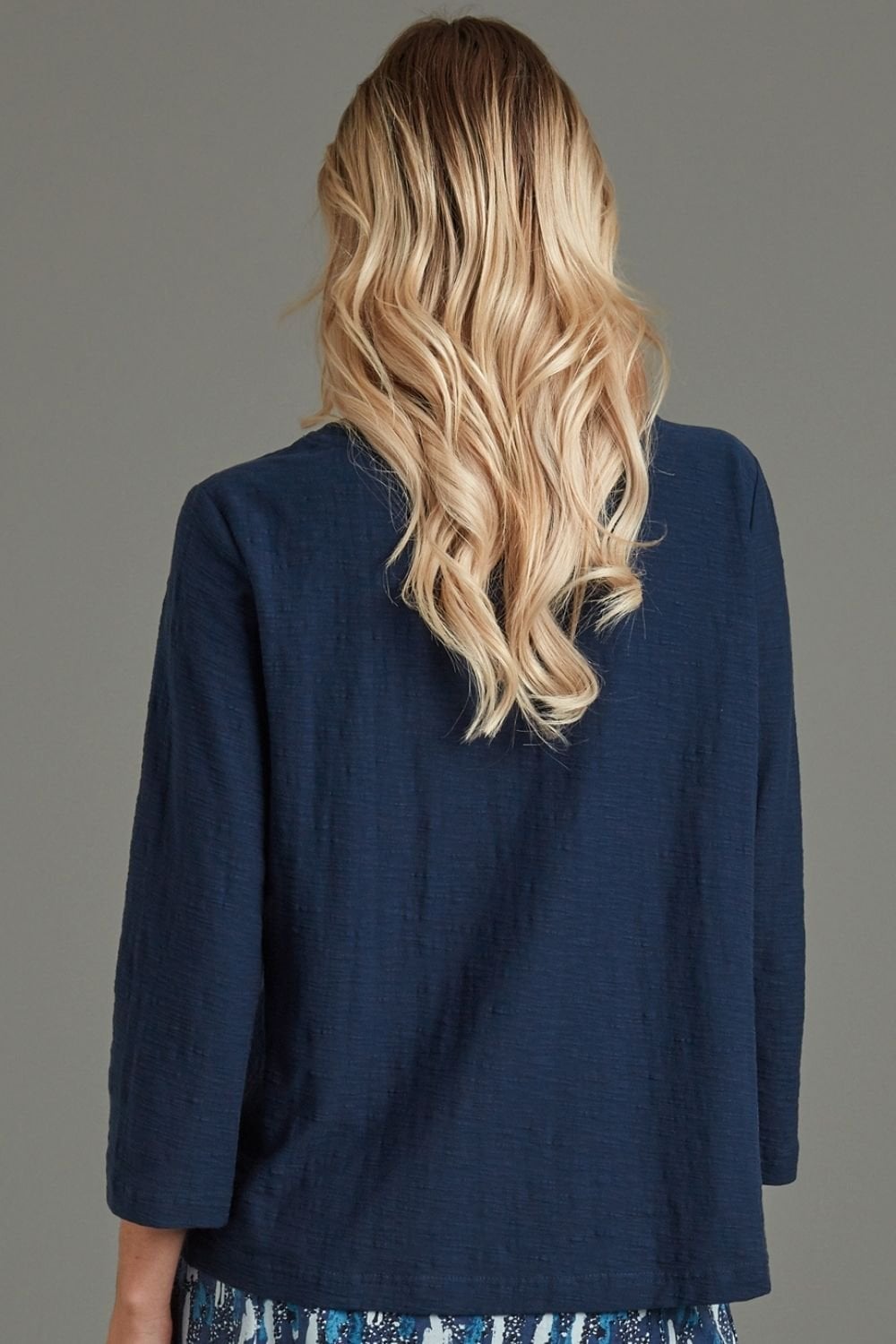 DONNA TOP SOLID SLUB | COL=NAVY