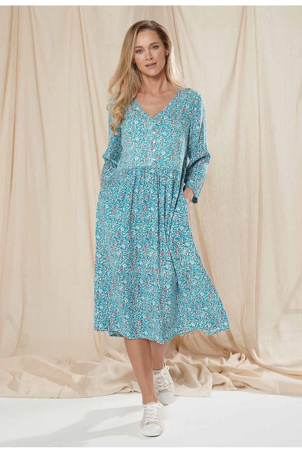 ELISE DRESS | COL=PEACOCK