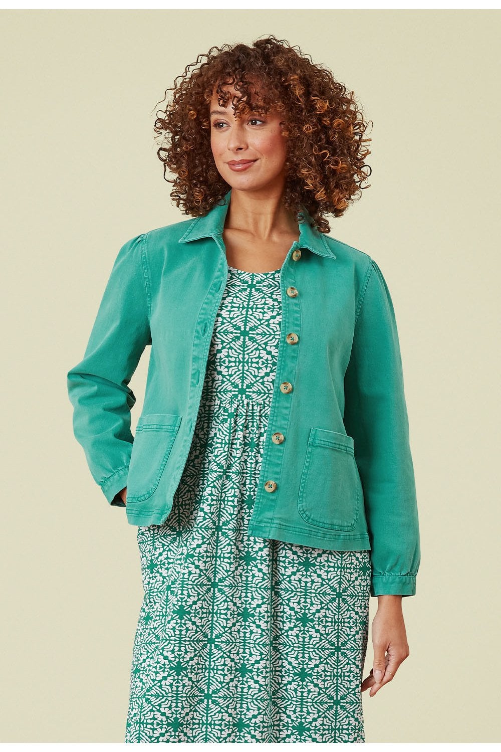 EVERLYN STRETCHED TWILL JACKET | COL=ALHAMBRA